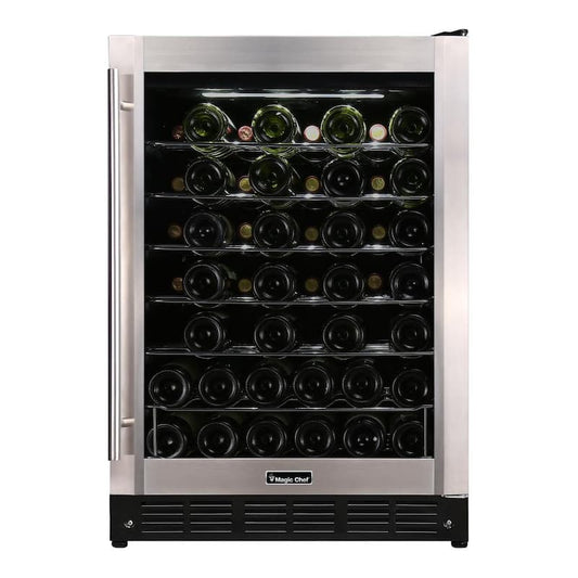 23.4 in. W 50-Bottle Wine Cooler in Stainless Steel