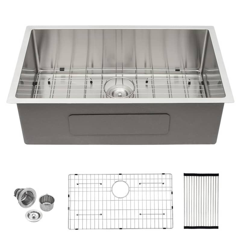 16-Gauge Stainless Steel 32 in. Single Bowl Round Undermount Kitchen Sink