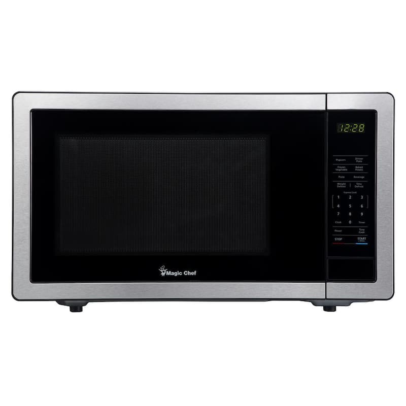 1.1 cu. ft. Countertop Microwave in Stainless Steel with Gray Cavity