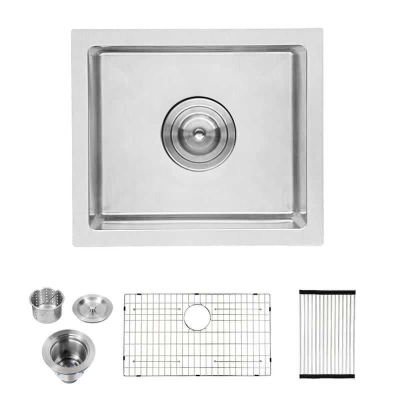 16-Gauge Stainless Steel 13 in. x 15 in. D Single Bowl Undermount Kitchen Sink