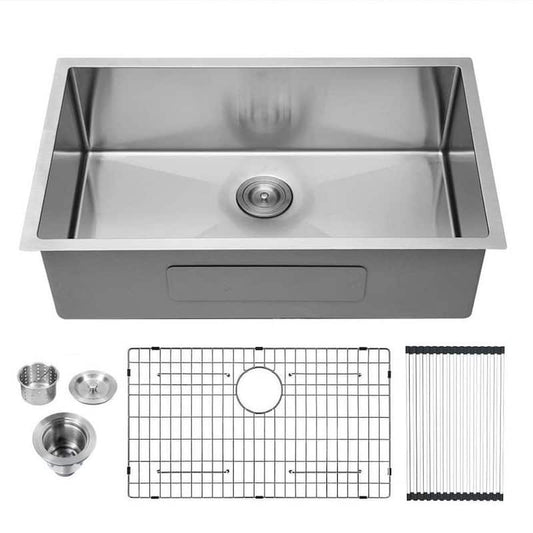 16-Gauge Stainless Steel 33 in. D Single Bowl Undermount Kitchen Sink