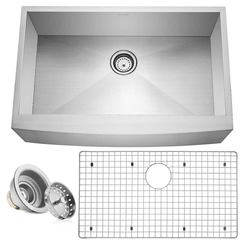 16-Gauge Stainless Steel 33 in. Single Bowl Farmhouse Apron Kitchen Sink