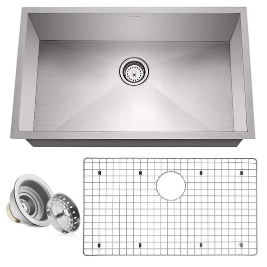 16-Gauge Stainless Steel 32 in. Single Bowl Undermount Kitchen Sink