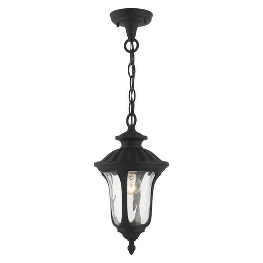 Oxford 1 Light Textured Black Outdoor Pendant Lantern