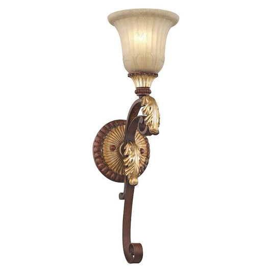 Villa Verona 1 Light Verona Bronze with Aged Gold Leaf Accents Wall Sconce