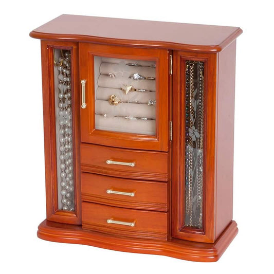 Richmond Walnut Finish Wooden Jewelry Box