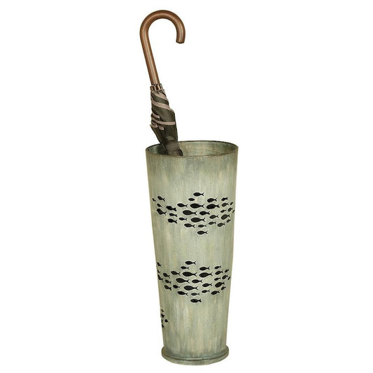 Weathered Blue Fish Umbrella Stand