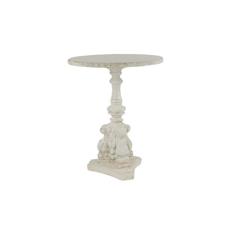 22 in. White Large Rectangle Wood End Accent Table