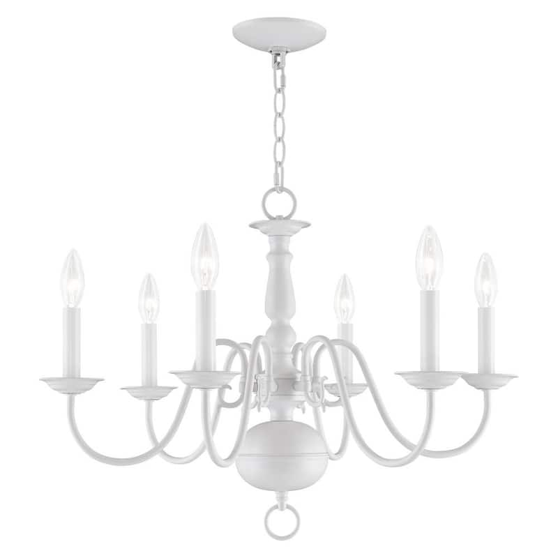 Williamsburgh 6 Light White Chandelier