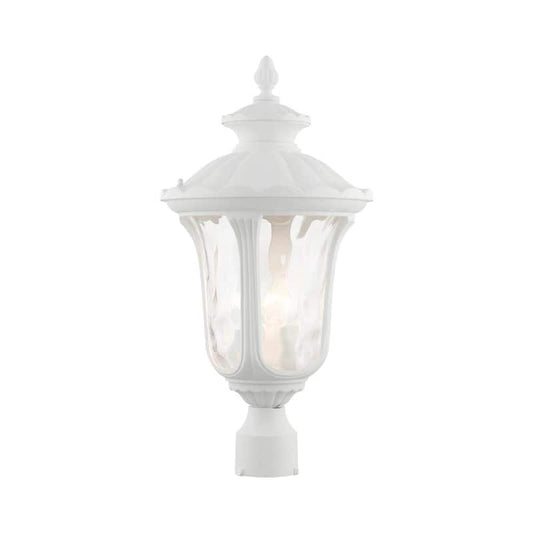 Oxford 3 Light Textured White Outdoor Post Top Lantern