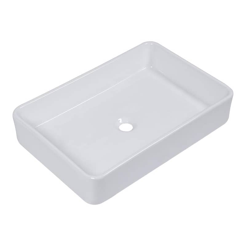 24 in. x 16 in. Bathroom Vessel Sink Modern Bathroom Above White Porcelain Rectangular Ceramic Vanity Sink