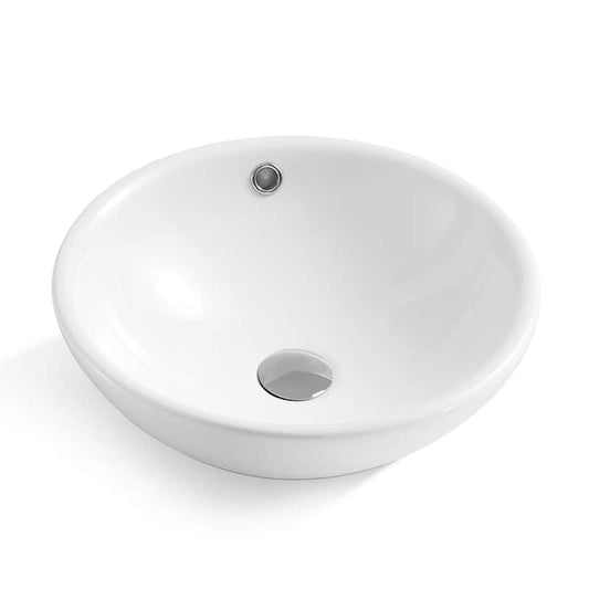 16.5 in. above Counter Ceramic Sink Basin in White