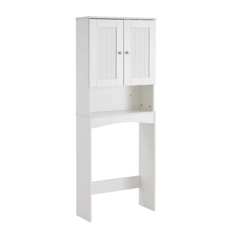 23.6 in. W x 61.8 in. H x 9 in. D White MDF Over-the-Toilet Storage