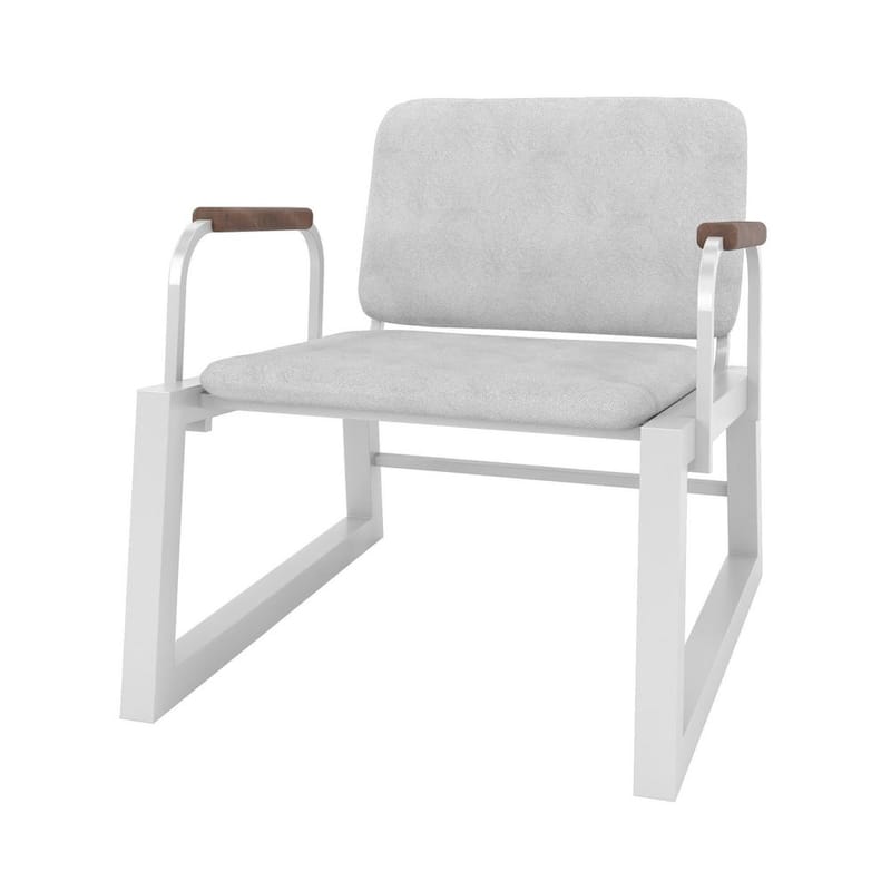 Whythe 1.0 White PU Leather Low Accent Arm Chair