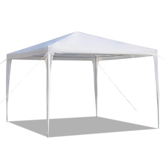 10 ft. x 10 ft. White Patio Party Wedding Tent Canopy Heavy-Duty Gazebo