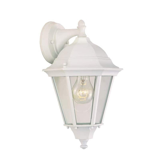 Westlake 8 in. W 1-Light White Outdoor Wall Lantern Sconce