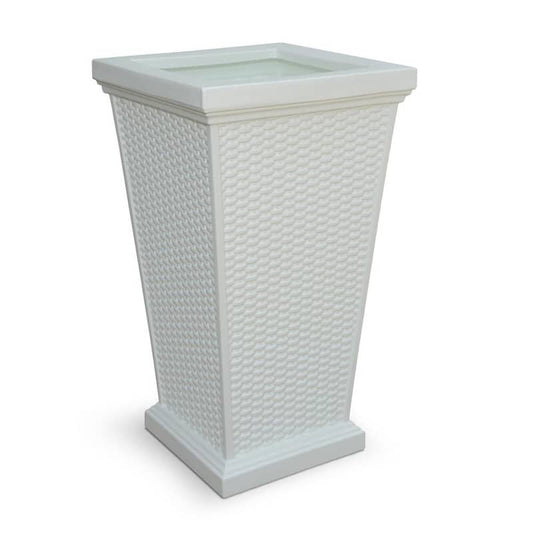 Wellington 28 in. Tall White Polyethylene Planter