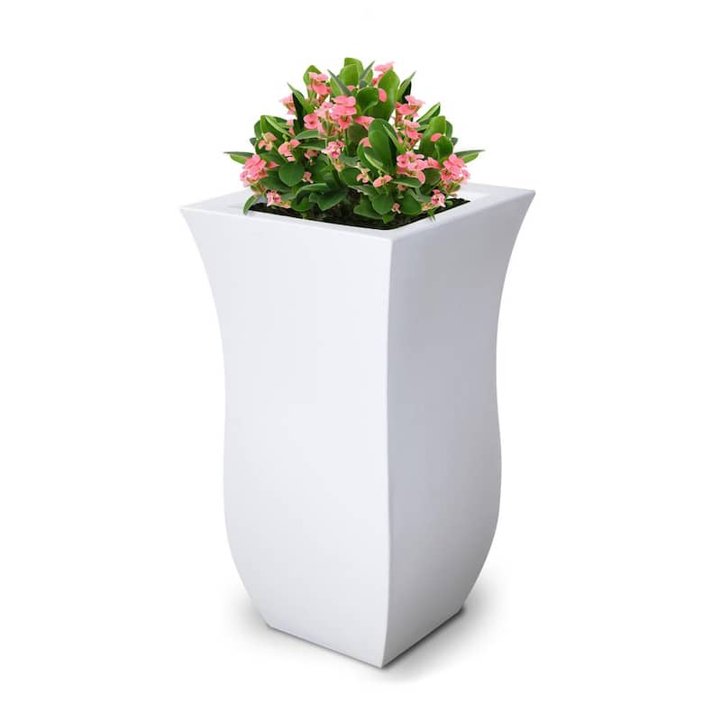 Valencia 30 in. Tall White Polyethylene Planter