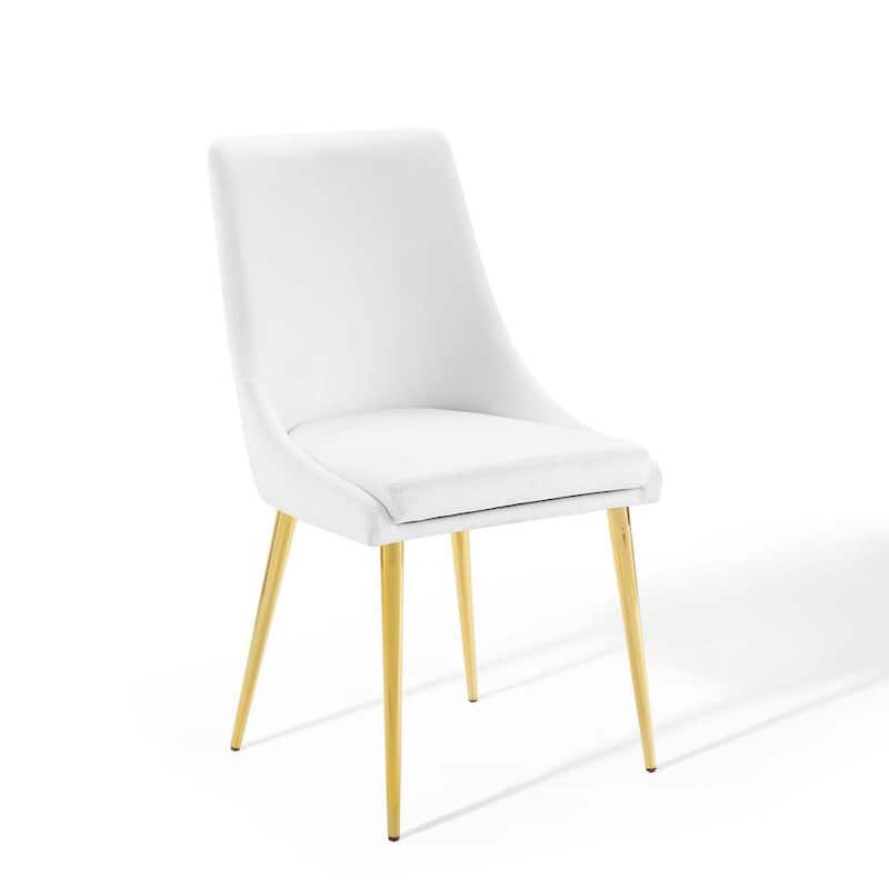 Viscount White Modern Accent Performance Velvet Dining Chair