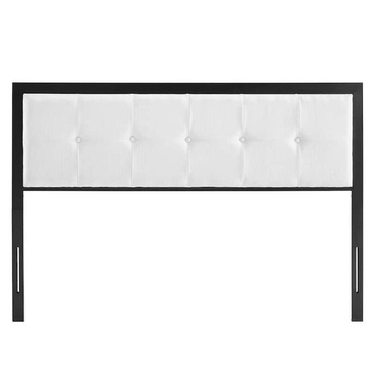 Teagan in Black White Tufted Twin Headboard