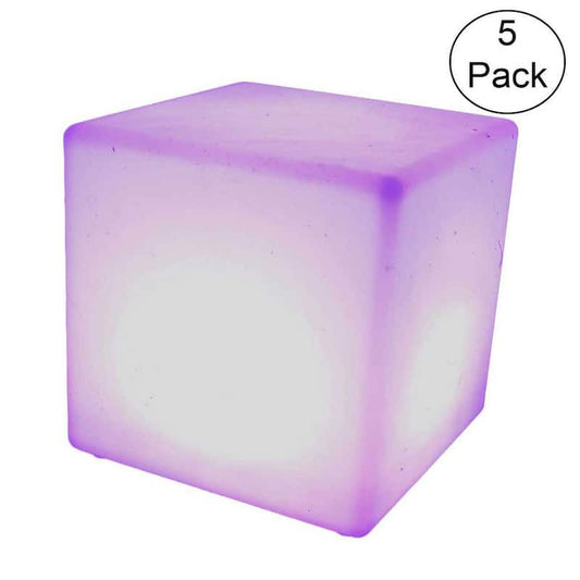 16 in. Pool Spa Waterproof Color-Changing LED Light Cube Seat (5-Pack)