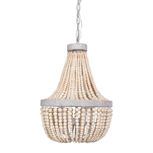 3-Light Wood Vintage Chandelier